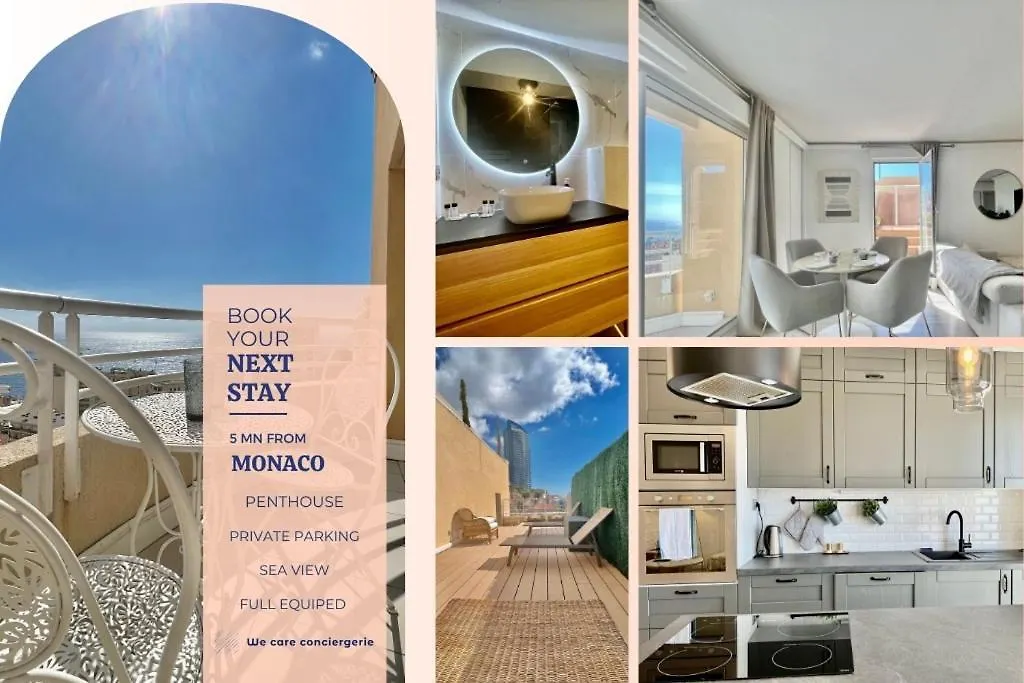Penthouse Mc & Sea View -Parking Villa Beausoleil